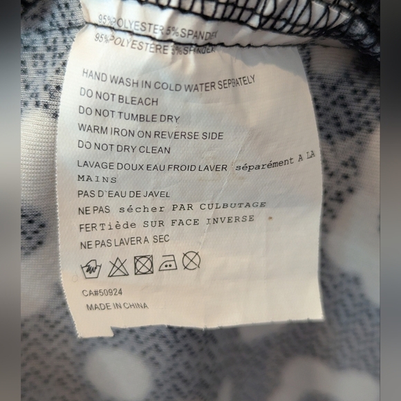 Black and White Floral Belted Dress By Coco and Tashi Size XL- 12 - Picture 9 of 15